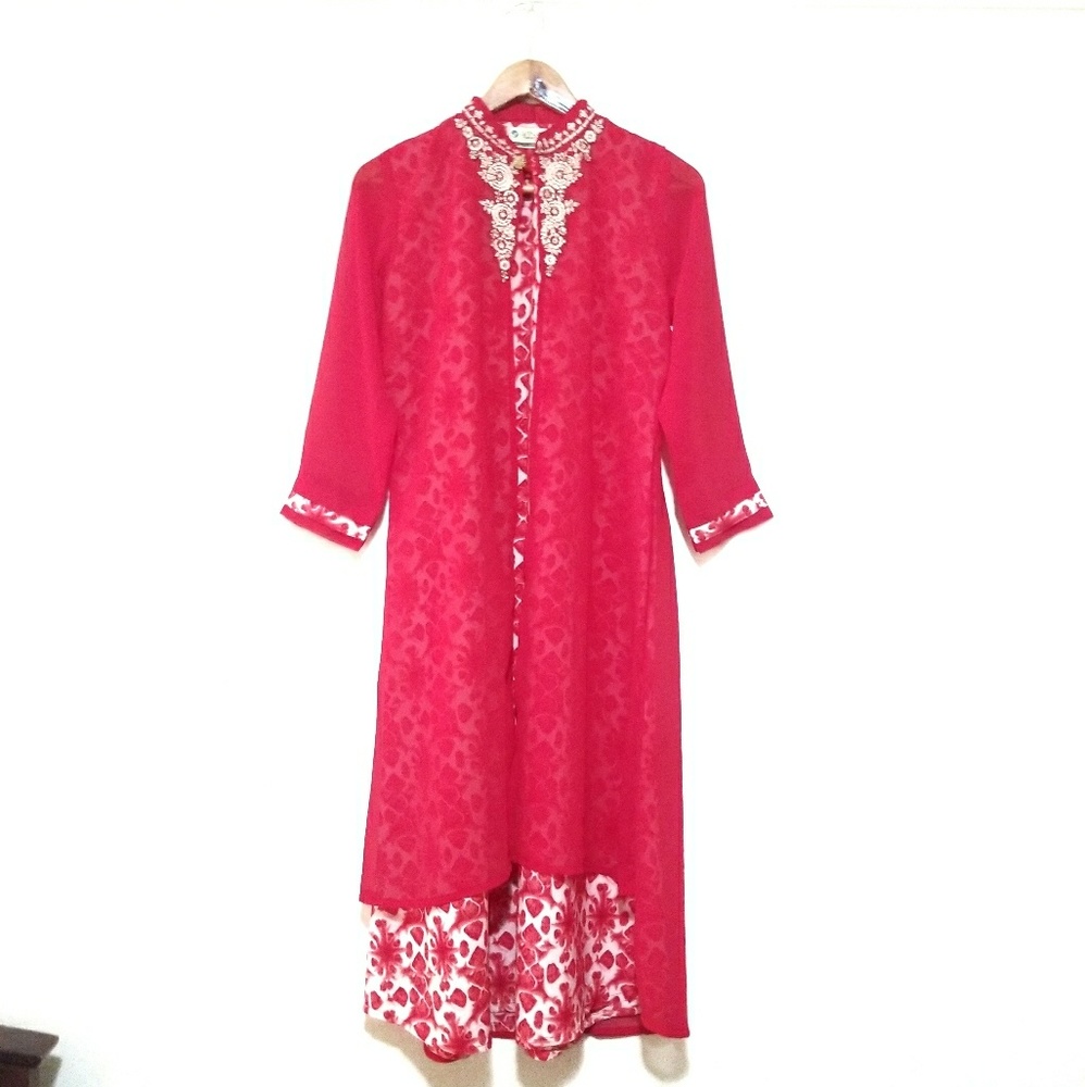 NWOT Red Layered One Piece Salwar Kameez